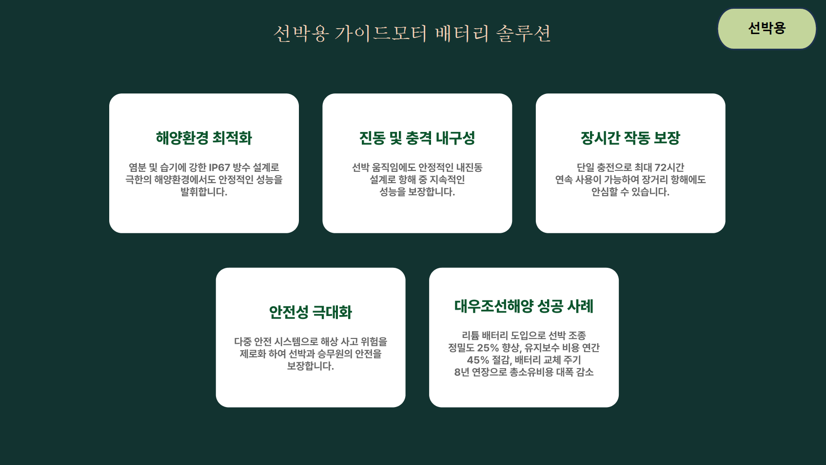 골프카트용 데이터시트